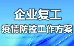 公司2020年复工疫情防控工作方案模板范文