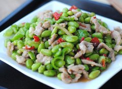 毛豆炒肉丝
