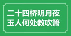 “二十四桥明月夜，玉人何处教吹箫”是什么意思_出处是哪里